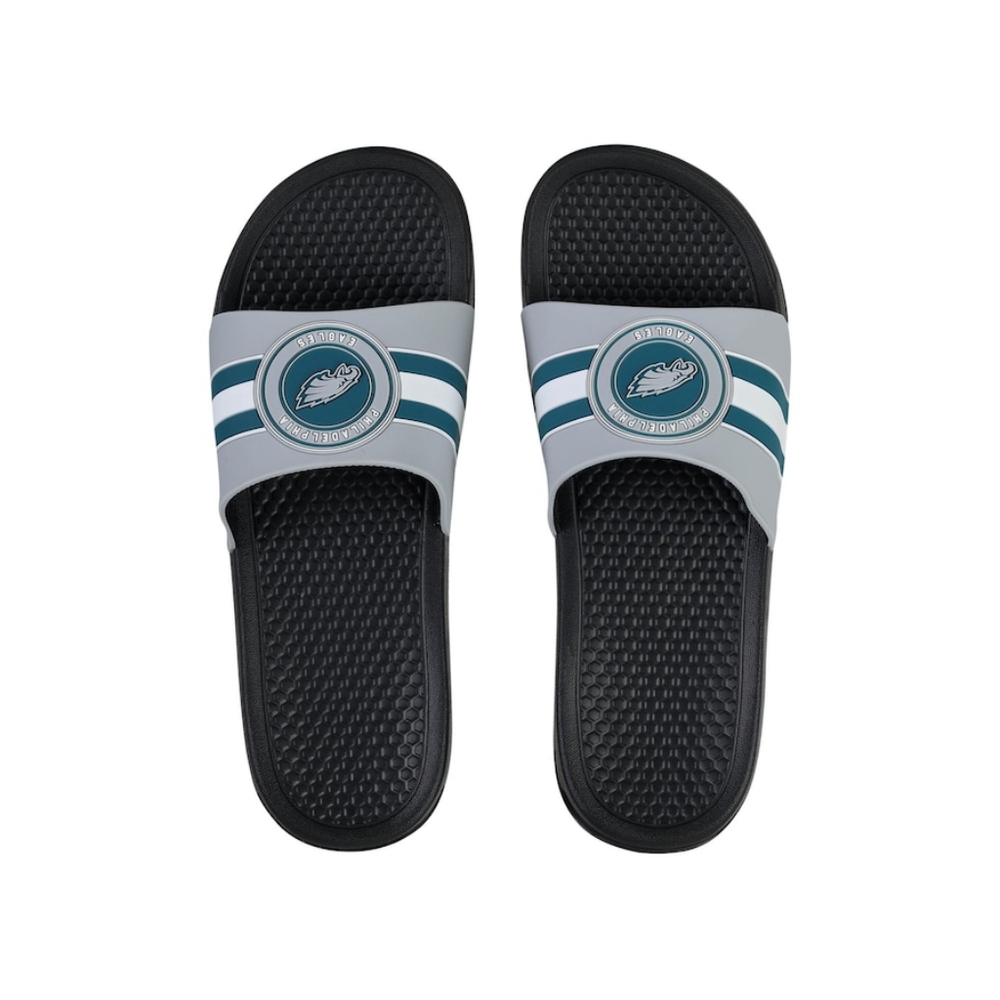 Mens Philadelphia Eagles Sandals Size 12 Gray 🆕 NFL Slides